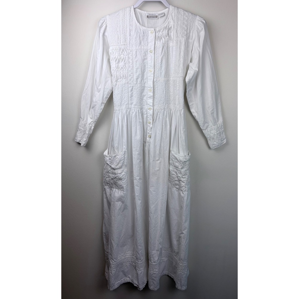 Dressed In White Maxi Dress‎ Small White Cottagecore Prairie Temple Baptism LDS